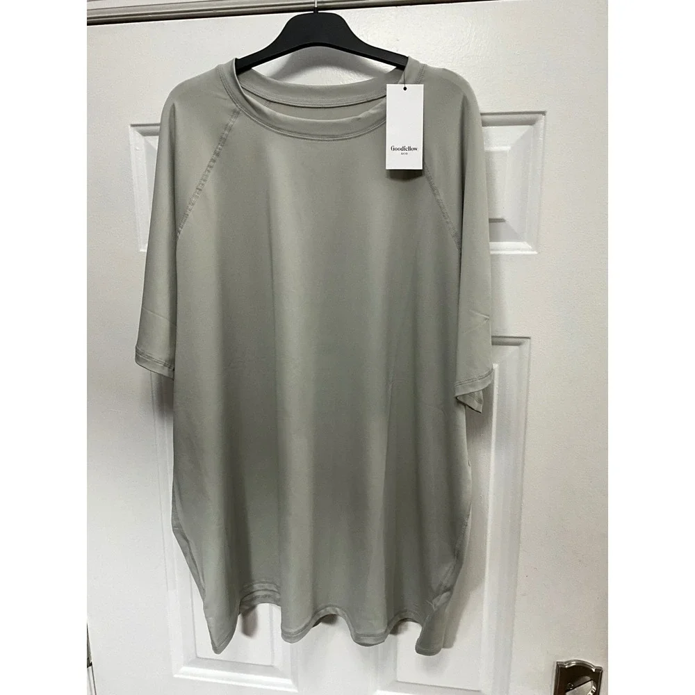 Goodfellow & Co Mens Short Sleeve Rashguard Slim Fit Light Gray 2XL NWT